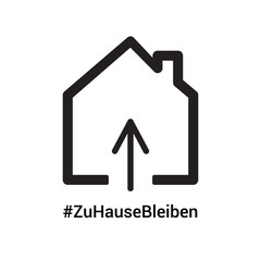 Home icon with german hashtag Stay at Home to draw attention that everyones responsibility to stop the coronavirus COVID-19 virus