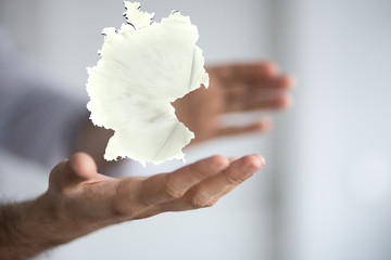 3D map of Germany. Map of Germany land border with flag. Germany map on white background. 3d rendering.