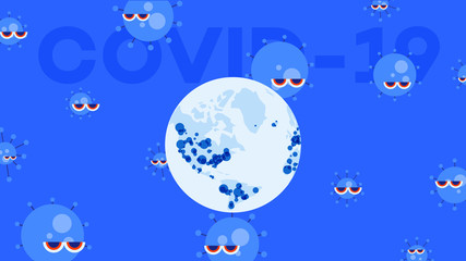 Fototapeta na wymiar Infographic coronavirus pandemia. Blue vector background
