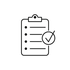 Checklist icon isolated on background. Clipboard line icon. Checklist sign symbol for web site and app design.