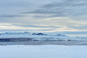 Winter, views on Lake Þingvallavatn, Iceland