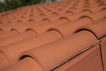 detail of roof tiles
