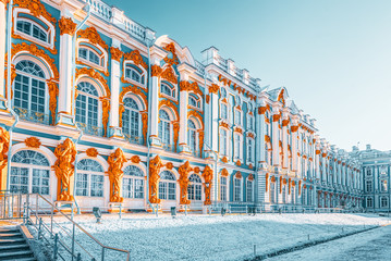 Ekaterininsky Palace, Tsarskoye Selo (Pushkin) suburb of Saint Petersburg. Russia.