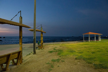 Fototapeta na wymiar Beach Illo at night. Peru