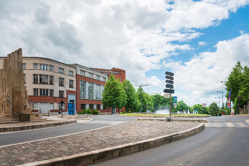 BOURGES, FRANCE - May 10, 2018: Street view of downtown in Bourges, France