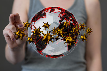 COVID-19 Business Finance Crisis Concept. Coronavirus Danger Pandemic. Global stress of world .