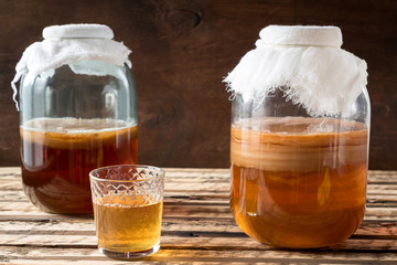 Kombucha is fermented tea. Not only does it have the same benefits as tea, but it is also rich in useful probiotics.