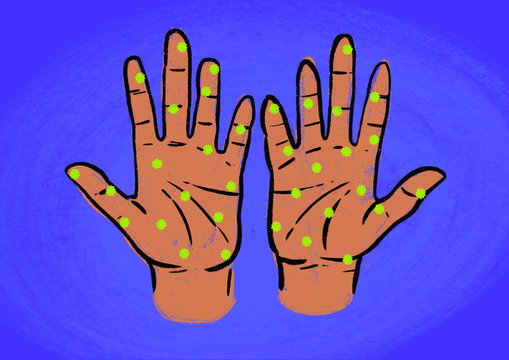 Coronavirus germs on hands
