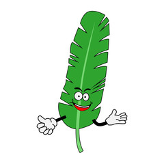 Green Leaf Cartoon characters illustration vector