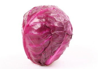 Obraz premium Red cabbage violet cabbage isolated on white background