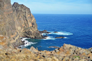 sea and rocks coast Madeira