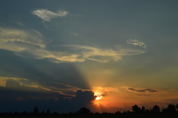 sunset in mountains