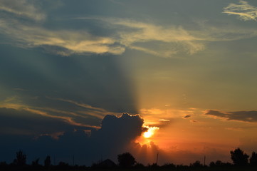 sunset in mountains