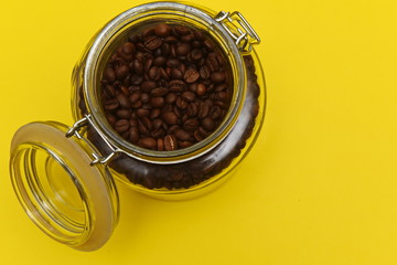 round hole of a glass coffee jar