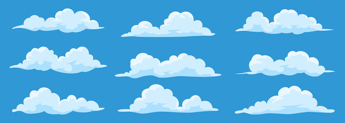 Set of cartoon clouds - obrazy, fototapety, plakaty