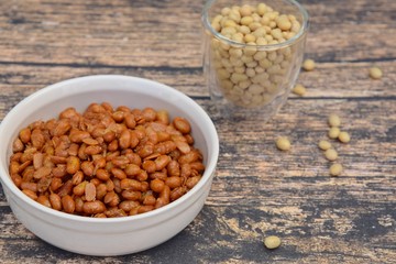 Kacang Kedelai Goreng or Fried Soybeans. Indonesian snacks or toppings. Indonesian Street Food