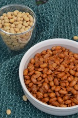 Kacang Kedelai Goreng or Fried Soybeans. Indonesian snacks or toppings. Indonesian Street Food