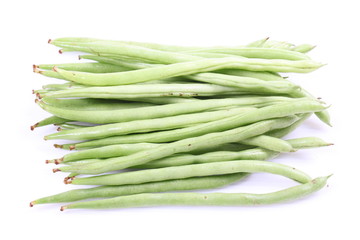 Yardlong bean isolated on the white background