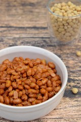 Kacang Kedelai Goreng or Fried Soybeans. Indonesian snacks or toppings. Indonesian Street Food