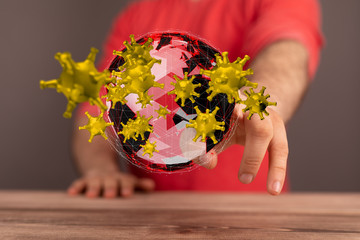 COVID-19 Business Finance Crisis Concept. Coronavirus Danger Pandemic. Global stress of world .
