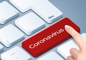 COVID-19 Coronavirus Keyboard red Key.