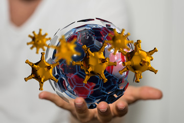 COVID-19 Business Finance Crisis Concept. Coronavirus Danger Pandemic. Global stress of world .