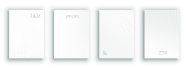 Minimal covers design. White set. Idustrial geometric patterns. Eps10 vector.