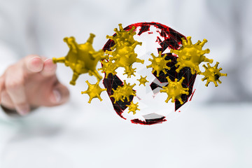 Coronavirus or Flu virus - Microbiology And Virology Concept.