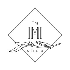 Elegant logo for the store. The Imi shop. Logo with elegant vector branch. - obrazy, fototapety, plakaty