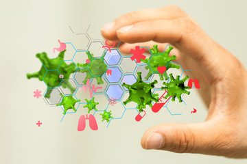 Coronavirus or Flu virus - Microbiology And Virology Concept.