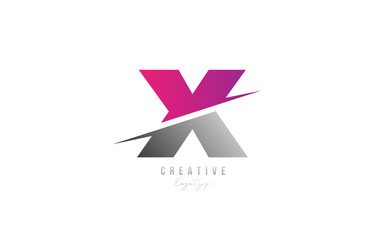 Obraz premium X pink and grey letter logo alphabet icon design for company and business