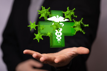 flu virus attack digital 3d