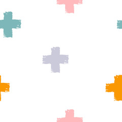 Obraz premium Pastel brush crosses seamless pattern. 