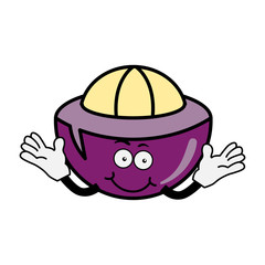Fototapeta premium Mangosteen Cartoon characters illustration vector