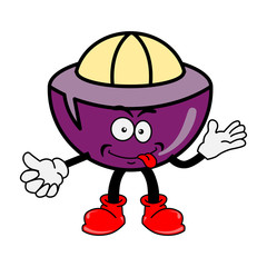 Mangosteen Cartoon characters illustration vector