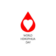 Fototapeta premium World Hemophilia Day vector background. Blood donor day concept. Awareness poster with blood drop and heart.