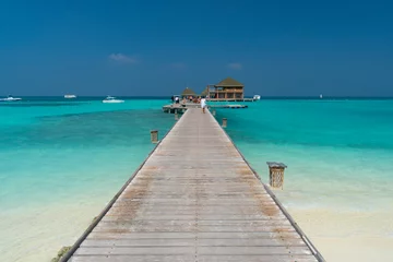 Fotobehang Sandy beach of tropical island in the Maldives © s4svisuals