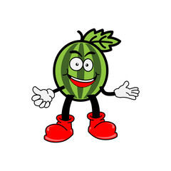 Watermelon Cartoon characters illustration vector