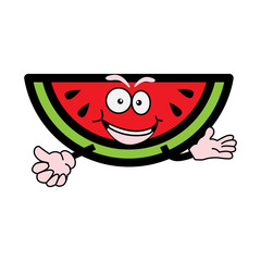 Watermelon Cartoon characters illustration vector