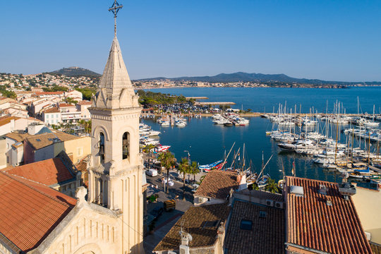 Aerial view of Sanary sur Mer, France