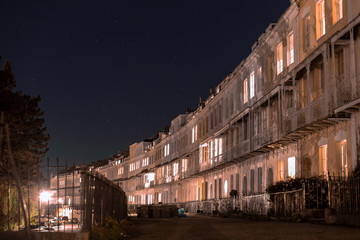 Bristol Royal Crescent at night