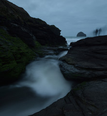 Trebarwith Strand Cornwall at twilight