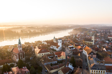 Empty tourist destination because of the coronavirus. No people on the street. Stay at home.