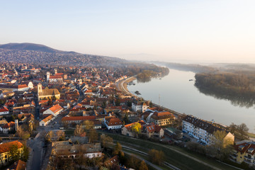 Empty tourist destination because of the coronavirus. No people on the street. Stay at home.