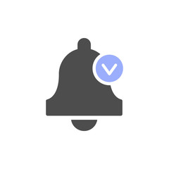 Alarm bell icon with check mark