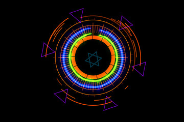 Digital meter energy orange powerful around and magic six star