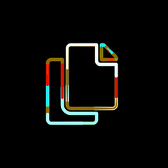 Symbol copy from multi-colored circles and stripes. Red, brown, blue, white