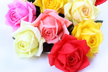 Close up Colorful textile rose 