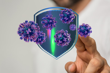 mikro digital epidemic corona virus nCoV , Novel Coronavirus 19-NCP. nCoV denoted is...