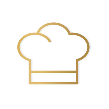 golden chef hat icon- vector illustration